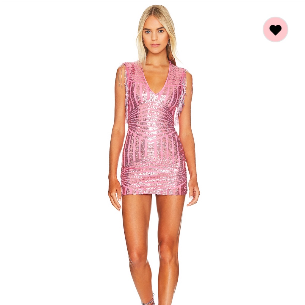 Superdown Carly Fringe Mini Dress In Pink Size Small